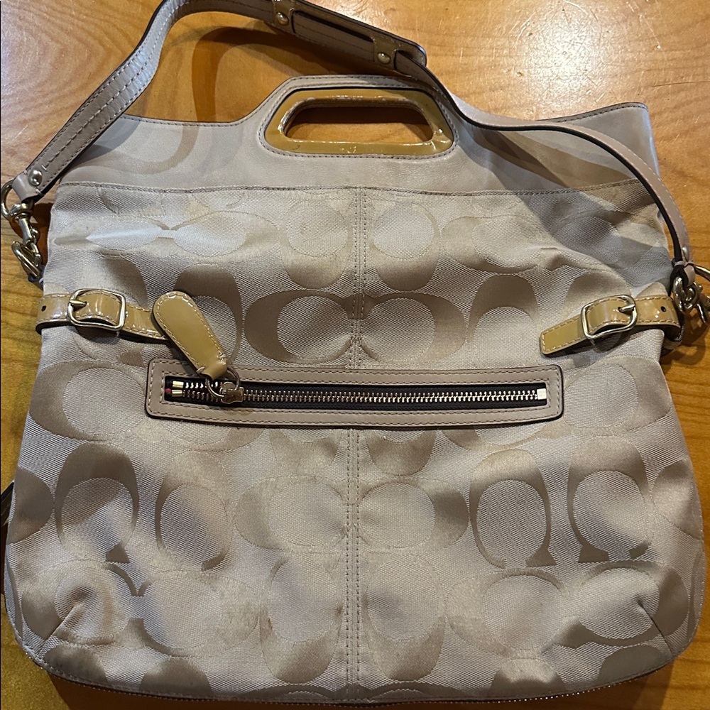 Coach Tan and Cream Hobo Bag